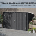 Copribidoni in Acciaio per 3 Cassonetti da 240L con 2 Porte e Coperchio, 233x105x118,5/133 cm, Grigio Scuro - immagine 7