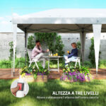Gazebo da Giardino Pop-up 6x3 m Pieghevole, Tendone per Feste con Sacca di Trasporto, Bianco - immagine 5