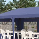 Gazebo da Giardino 6x3 m Regolabile in Altezza con Pareti Removibili, in Acciaio e Poliestere, Blu - immagine 9