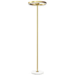 Lampada da Terra Moderna con Luce Dimmerabile con Interruttore a Pedale e 3 Luminosità, Oro