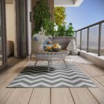 Tappeto da Esterno Reversibile con Fantasia Geometrica, 121x182 cm, Grigio e Bianco - immagine 8