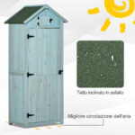 Casetta da Giardino Porta Attrezzi in Legno con 3 Ripiani, 77x54,2x179cm, Blu - immagine 5