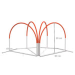 Set Agility Dog 4 Pezzi con 4 Picchetti e Borsa da Trasporto, in PE e ABS, 89x69x99 cm, Bianco e Arancione - immagine 3