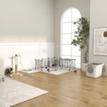 Lettiera per Gatti Chiusa a 2 Ingressi con Vassoio e Paletta, in Plastica PE, 44x55x39 cm, Bianco - immagine 9