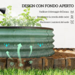 Set di 2 Aiuole Rialzate in Metallo Galvanizzato con Bordo in Gomma e Design Modulare, 135x90x30 cm Verde - immagine 8