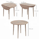 Tavolo Pieghevole Moderno a Ribalta per Cucina e Soggiorno, in Truciolato, Ø89x73,5 cm - immagine 3