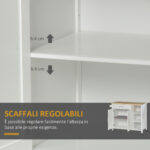 Carrello con Ruote Salvaspazio, Penisola Cucina in Legno Massiccio: 1 Cassetto, 1 Armadietto, 3 Ripiani e 4 Ruote, 107,5x48x89 cm - immagine 7