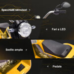 Moto Elettrica per Bambini a 3 Ruote con Luci e Suoni, Batteria Ricaricabile 6V, Velocità 2 km/h, per Bimbi da 18-36 Mesi, 72cmx57cmx56cm Gialla - immagine 5