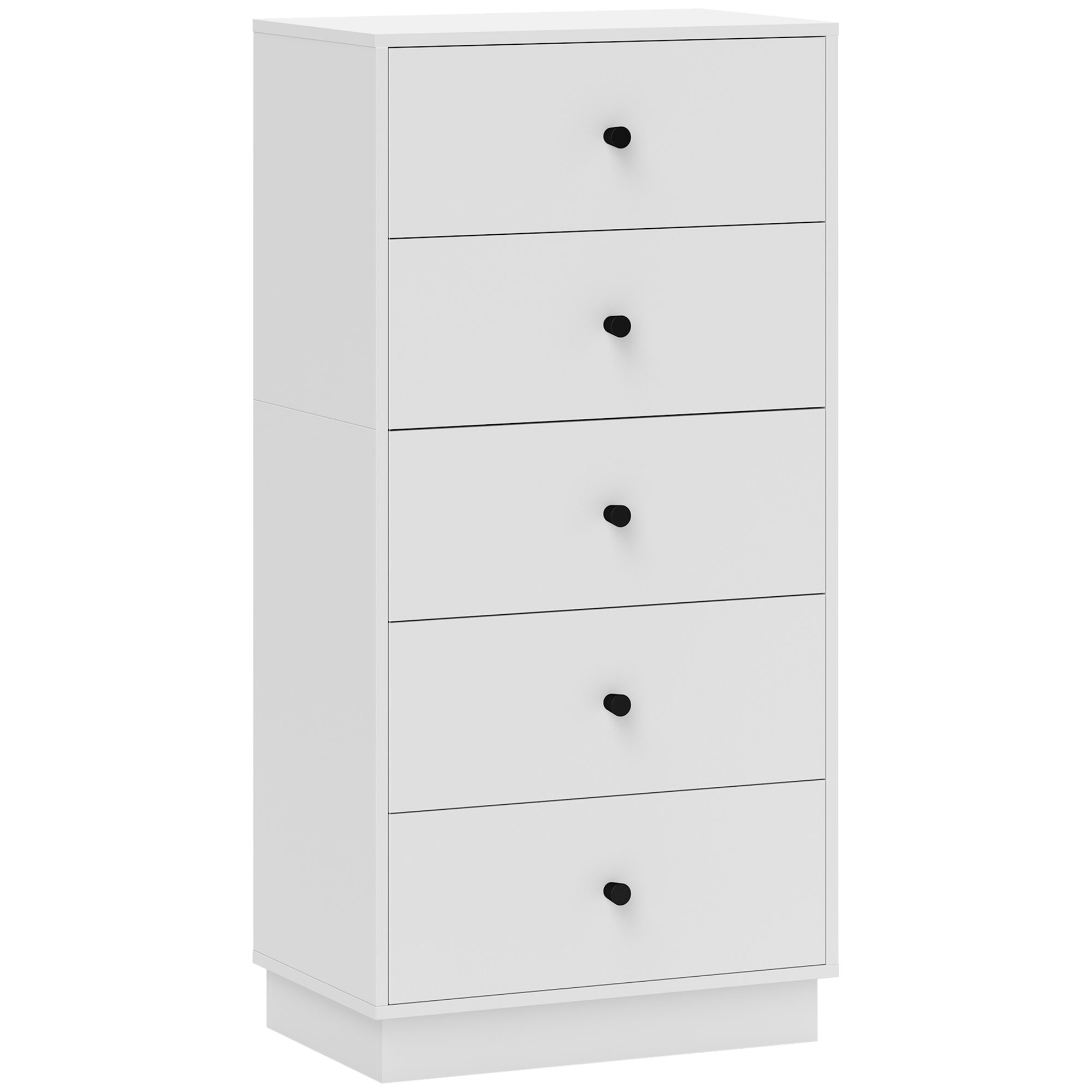 DONa09195b9946f27.jpg Cassettiera 5 Cassetti per Camera da Letto Moderna e Salvaspazio, 47x29x95 cm, Bianco - immagine 1