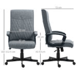 Sedia da Ufficio Girevole con Funzione Dondolo e Altezza Regolabile, 65x72x102-112,5cm, Grigio - immagine 3