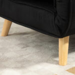 Poltrona Letto 3 in 1 con Schienale Reclinabile su 6 Posizioni in Tessuto, 94x78x80 cm, Nero - immagine 9