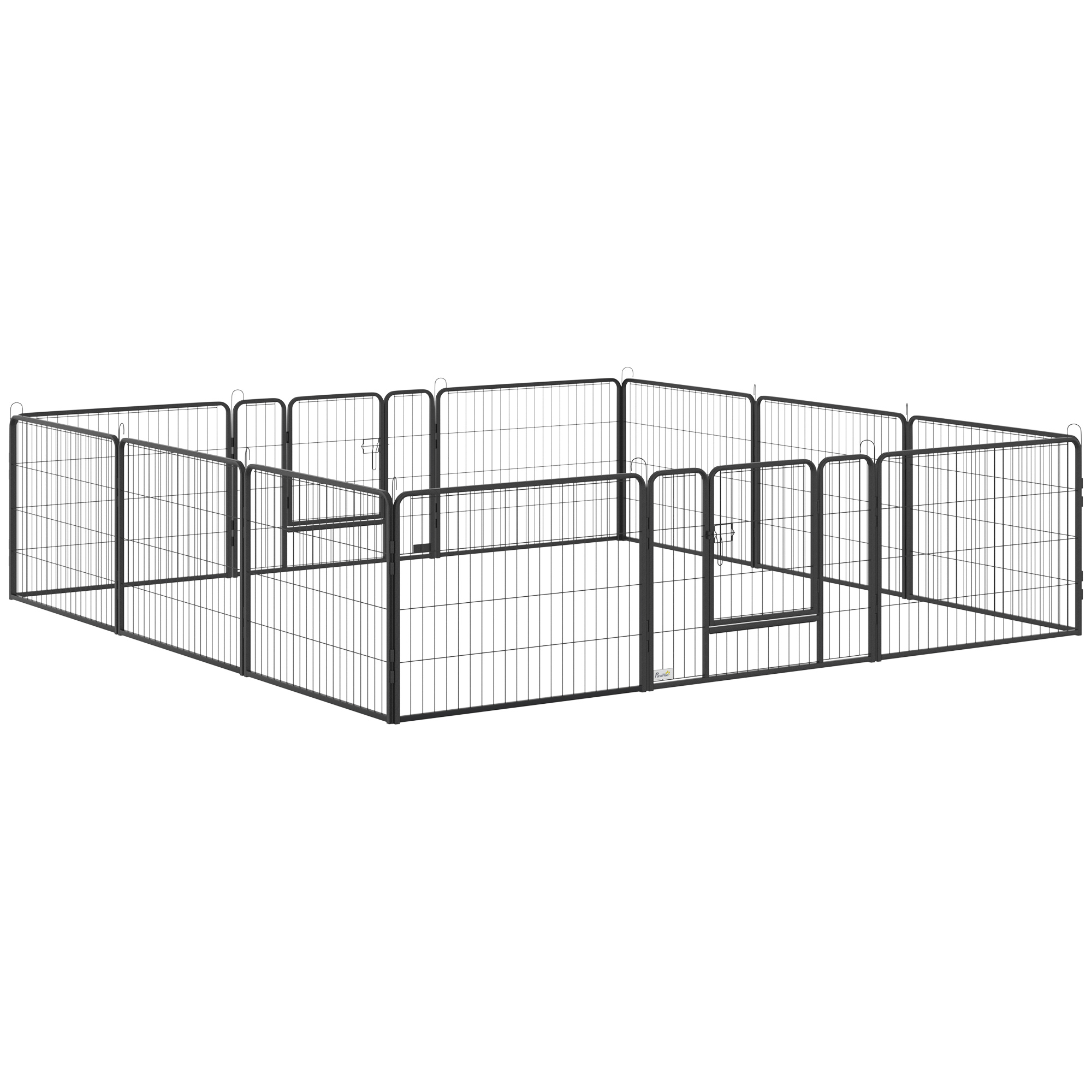 EEc98a18606baa142.jpg Recinto per Cani e Cuccioli con 12 Pannelli Modulabili e 2 Ingressi, 80x1,5x60cm - immagine 1