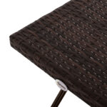Tavolino da Giardino Pieghevole in Rattan Sintetico e Acciaio, Tavolino da Balcone Salvaspazio, 40x40x40cm, Marrone - immagine 8
