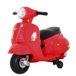 Moto Elettrica per Bambini con Licenza Ufficiale Vespa Batteria 6V, Fari e Clacson, per Bimbi da 18-36 mesi, Rosso, 66,5x38x52cm