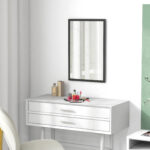 Specchio da Parete Rettangolare con Ganci, in Vetro e MDF, 40x60 cm, Nero - immagine 8