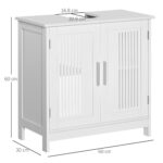 Mobiletto da Bagno Sottolavabo a 2 Ante in MDF Salvaspazio con Ripiani Regolabili 60x30x60cm Bianco - immagine 3