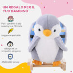 Cavallo a Dondolo a Pinguino in Peluche con 32 Musiche e Cintura di Sicurezza, Età 18 Mesi - immagine 7