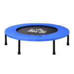 Trampolino Elastico per Allenamento con 30 Molle, in Acciaio, Plastica e PP, Ø91x22,5 cm, Nero e Blu