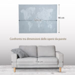 Stampa su Tela 120x90cm per Casa e Ufficio, Tela in Legno di Pino e Inchiostro in Resina Poliuretanica, Grigia e Bianca - immagine 6