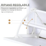 Mobile Scarpiera in Legno con 2 Ante a 2 Livelli, Cassetto e Ripiano in Vetro 60x24x105,5 cm, Bianco - immagine 6