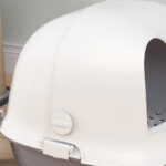 Lettiera per Gatti Chiusa con Gattaiola e Paletta, in PP, 58x46x39 cm, Grigio Chiaro e Bianco - immagine 8