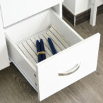 Credenza da Cucina Moderna con Cassetti, Armadietti e Ripiani Aperti, 1x39,5x183,5cm, Bianco - immagine 9