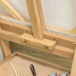 Cavalletto da Pittore ad Altezza Regolabile con Cassetto, in Legno di Faggio, 43,5x43x150-190 cm - immagine 9