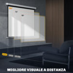Schermo per Proiettore 84" Formato 4:3, Angolo di 160° e Montaggio a Soffitto o Parete - immagine 6