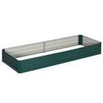Letto per Orto Rialzato in Metallo da Esterno, Portapiante per Fiori ed Erbe, 241x90,5x30cm
