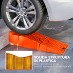 Set 2 Rampe per Auto in Plastica con Carico Massimo 5 Tonnellate, 91x30x21 cm, Arancione - immagine 4