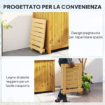 Tavolino da Esterno Pieghevole in Legno con Piano a Doghe, 40x43x40 cm, Legno Naturale - immagine 5