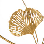 Decorazione Murale 3D in Metallo, Wall Art Dorata con Ginkgo in due Cornici Rotonde, 102x66,2cm, Oro e Argento - immagine 8