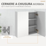 Armadietto a Specchio a 3 Ripiani Interni Regolabili, in Legno e Vetro, 60x15x60 cm, Bianco - immagine 7
