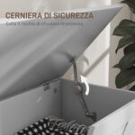 Cassapanca in Legno con Cerniere di Sicurezza, Panca Contenitore Capacità 127L, 1x40x45cm, Bianco - immagine 5