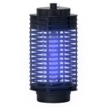 Lampada Antizanzare Elettroinsetticida con Luce UV per Interno ed Esterno, 11x11x26 cm, Nero