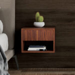 Set 2 Comodini Sospesi con Cassetto e Ripiano Inferiore Aperto, in Legno, 40x34x29 cm, Marrone - immagine 9