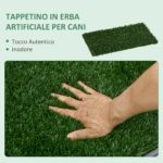 Toilette per Cani con Prato Sintetico, Erba di Ricambio e Vassoio Inferiore per Interno ed Esterno, 67x41x3,5 cm - immagine 4