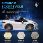Macchina per Bambini 12V Maserati Gran Turismo Folgore con Telecomando, Età 3-5 Anni, Bianco - immagine 6