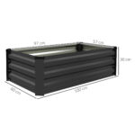 Set di 2 Letti per Orto Rialzato con Fondo Aperto in Acciaio Galvanizzato, 1x60x30cm, Grigio - immagine 3