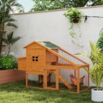 Pollaio da Giardino per 1-2 Galline con Area per Cova, Casetta e Spazio Aperto, in Legno e Metallo, 179x67x115 cm - immagine 2