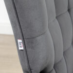 Poltrona D'Arredo Imbottita con Braccioli e Poggiapiedi Integrato in Tessuto Effetto Velluto Grigio Scuro - immagine 6