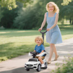 Macchina Cavalcabile per Bambini 1-3 Anni convertibile in Passeggino con Licenza Mercedes, 91x40x83 cm, Bianco - immagine 2