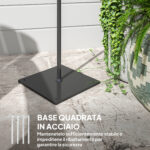 Lampada da Esterno Solare in stile Boho con Base Quadrata, in Rattan PE e Acciaio, 45x45x178 cm, Nero e Giallo - immagine 8