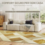Tappeto Moderno da Soggiorno e Salotto, Ipoallergenico e Lavabile con Effetto 3D, 230x160 cm, Giallo - immagine 5