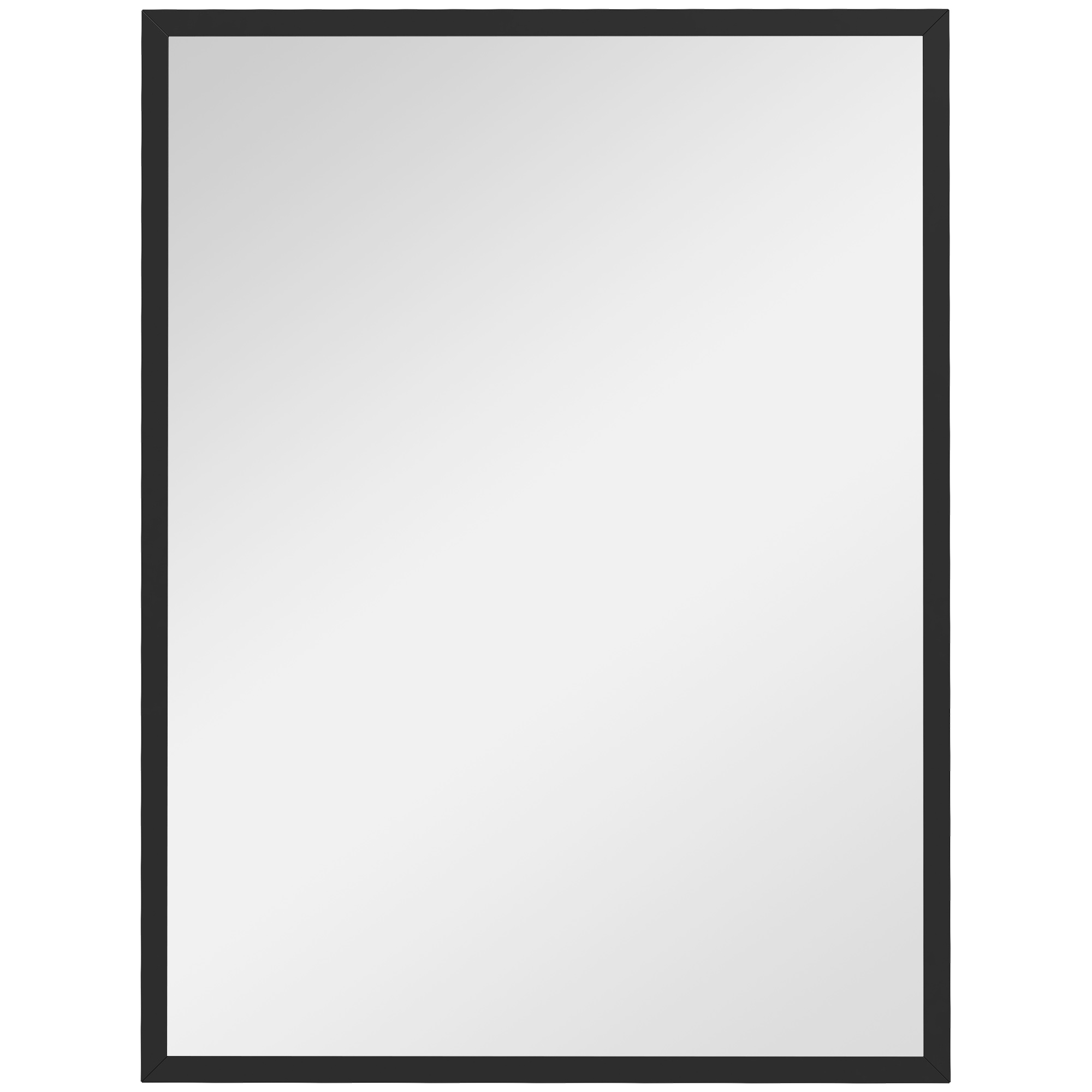 Ijo5fc19abe36c4f3.jpg Specchio da Parete Rettangolare con Ganci, in Vetro e MDF, 60x80 cm, Nero - immagine 1