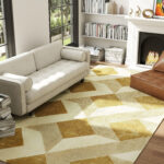 Tappeto Moderno da Soggiorno e Salotto, Ipoallergenico e Lavabile con Effetto 3D, 230x160 cm, Giallo - immagine 3