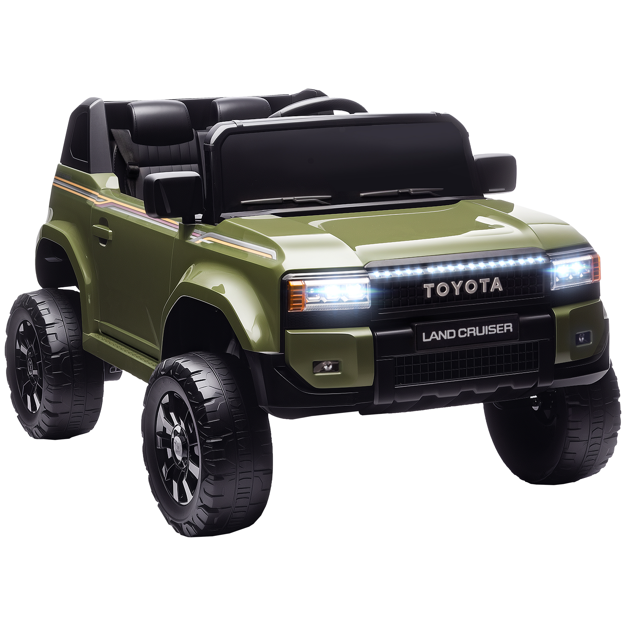 JBT16c19bb522bf96.jpg Auto Elettrica per Bambini TOYOTA Land Cruiser 12V con Telecomando, Età 3-8 Anni, Verde - immagine 1