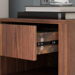 Set 2 Comodini Sospesi con Cassetto e Ripiano Inferiore Aperto, in Legno, 40x34x29 cm, Marrone - immagine 8