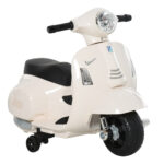 Moto Elettrica per Bambini con Licenza Ufficiale Vespa Batteria 6V, Fari e Clacson, per Bimbi da 18-36 mesi, Bianco, 66,5x38x52cm