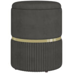Pouf Contenitore 120 kg max per Soggiorno, Ingresso e Camera, in Poliestere, 36x36x44 cm, Grigio